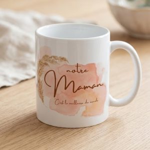 Mug en céramique blanche personnalisable par Les Créations d'Nat
