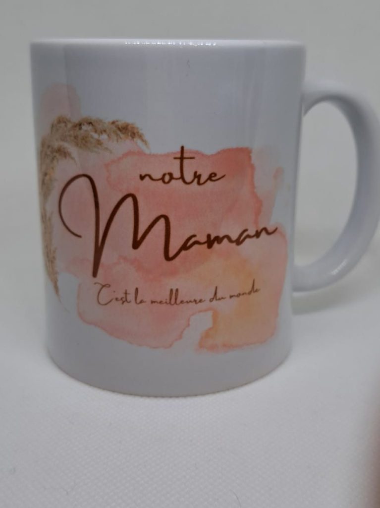 Mug en céramique blanche personnalisable par Les Créations d'Nat